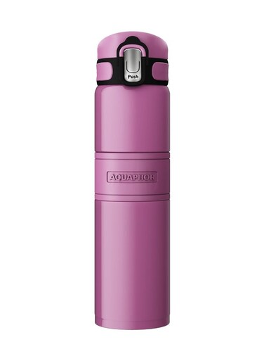 Double Wall Stainless Steel Thermo Bottle, 480ml Insulated Water Bottle, Keeps Drinks Hot or Cold up to 6 Hours, Leak-Proof Lid, Non-Slip Silicone Finish, Durable Travel Flask for Office, Gym &amp; Outdoor Use (Pink)