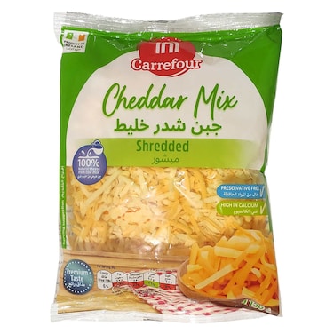 Carrefour Shredded Cheddar Cheese Mix, 150g