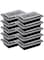 [20 Pack] Compartment Black Base with Lids Food Storage Container(32 oz) RE 32   Disposable Food Container   Meal Preparation Containers   Lunch Boxes Microwave   Freezer Safe (1 - Compartment)