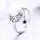 S925 Sterling Silver Ring Starlight Moon Sky Open Ring