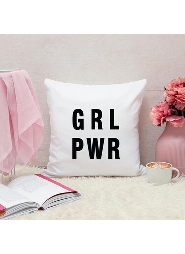 Your Wall Grl Pwr Quotes Personalized Pillow, 40x40cm Decorative Throw Pillow by Spoil Your Wall
