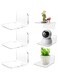 STAYOUNG Acrylic Floating Wall Shelves - Set of 6 for Security Cameras, Baby Monitors, Speakers, Easily Expand Wall Space, with 12-Piece Strong Tapes, No Drill Mounting Tray Indoor (Clear)