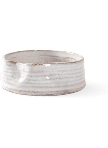 Fringe Studio Ribbed Stoneware Ribbed Bowl - WHITE/SMALL