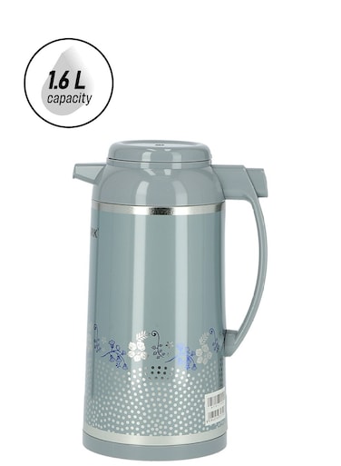 Vacuum Flask With Glass Liner Cream Grey/Blue/Siler