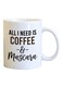 Your Wall All I Need Is Coffee And Mascara Printed Coffee Mug White/Black