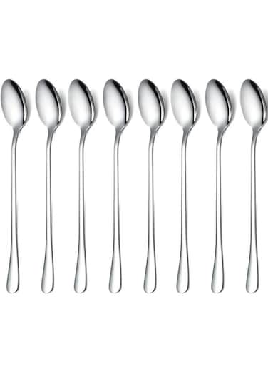Of 8 Long Stirring Spoons For Coffee,Ice Cream,Long Handle Iced Teaspoons For Bar