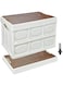 COOLBABY YLY044-56WT Folding Storage Bins with Wood Lid,Collapsible Closet Organizers and Container,Multifunction Plastic Box for Camping,College Dorm Room,Office,Outdoor,Indoor (56L)