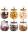 6PCS 750ml Glass Storage Jar with Bamboo Lid, Airtight Storage Container, Glass Food Storage Jar, Kitchen Canisters for Coffee, Tea, Grains (Round)