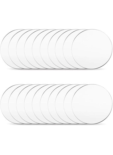 BILLIOTEAM 24 PCS 4 Inch/10cm Acrylic Disks,1/8" Thickness,Clear Acrylic Round Circles Blanks for Vinyl Project,DIY Keychain Coaster,Decorative Ornament,Name Plate,Arts and Craft Supplies (No Hole)