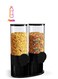 Dual Cereal Dispenser Indispensable Dry Food Dispenser Easy To Use 3L Capacity Each Dispenser Food Storage Dispenser 27.4X16X38.5CM Black