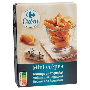 Carrefour Extra Mini Roquefort Filled Cr&ecirc;pes, 65g