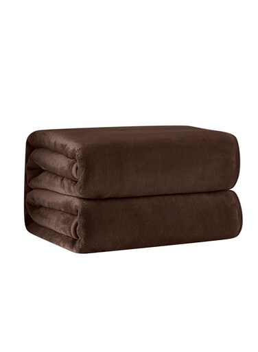 Fleece Bed Blanket Combination Coffee 1000x1200mm