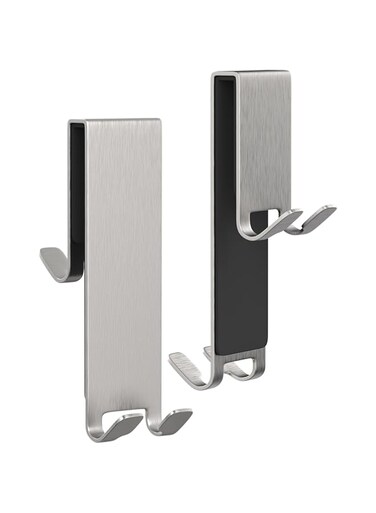 [YNOBUN]Stainless Steel Shower Hooks for Razors No Drill Strong Weight Capacity Easy Install for Glass Shower Walls Perfect for Bathroom Organization and Space Saving Razor Holder(T-Silvery)