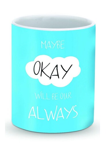 Premium Maybe Okay Designer Mug Blue/White/Black