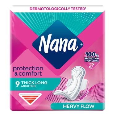 Nana Maxi Thick Long Sanitary Pads with Wings 9 Pads
