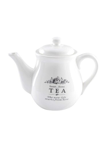 Box Sweet Home Tea Canister White/Black 17.5x22x13cm