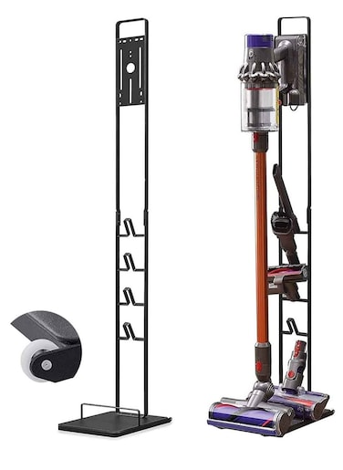 Vacuum Cleaner Stand Holder with Wheels for Dyson V15 V11 V10 V8 V7 V6, Metal Floor Stand Compatibel for T30 T20 V12 V11 V10,No Drilling the Wall