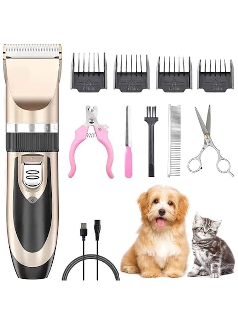 BEONE Pets Shaver Clippers Kit, Low Noise USB Rechargeable Cordless Electric Beauty Hair Clippers Set for Pets Cat Dog Hair