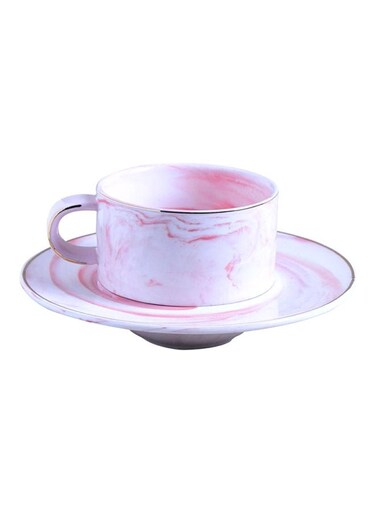 Coffee Cup And Saucer Red/White 16x4.5x8cm