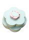 Double-Layer Petal-Shape Rotating Snack Tray Blue 27x17.5x27centimeter