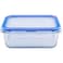 Mondex Glass Food Container With Clips Clear/Blue 350ml+700ml 2 PCS