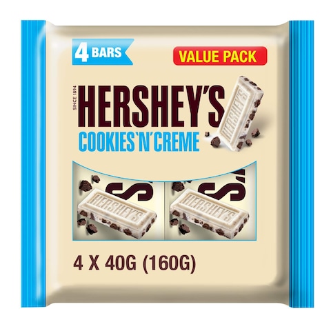 Hershey&#39;s Cookies N Creme Chocolate Bar, 40g Pack of 4