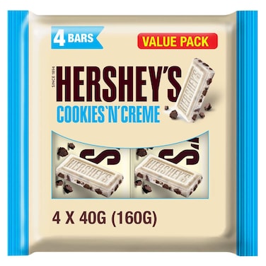 Hershey's Cookies 'N' Creme White Chocolate Bar, 40g, Pack of 4