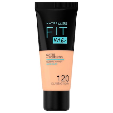 Maybelline New York Fit Me Matte+Poreless Liquid Foundation Tube, 120 Clasivo