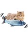 Bestmaple Moving Cat Kicker Fish Toy, Realistic Plush Simulation Electric Doll Fish USB Rechargeable, Funny Interactive Pets Chew Bite Supplies for Cat/Kitty/Kitten Fish Flop Cat Toy Catnip Toys (1)