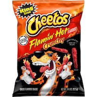 Cheetos Flamin&#39; Hot Flavoured Crunchy Chips, 99.2g