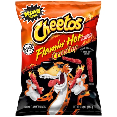 Cheetos Crunchy Flamin Hot Flavored Corn Snacks, 99.2g