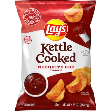 Lay's Mesquite BBQ Flavoured Kettle Cooked Potato Chips, 184.2g