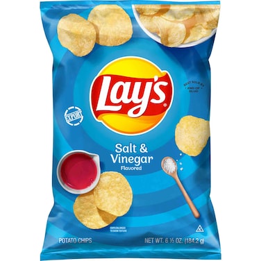 Lay&#39;s Salt and Vinegar Flavoured Potato Chips, 184.2g