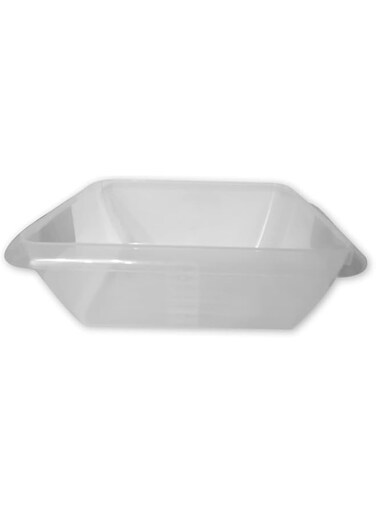 GAB Plastic, Rectangle Basin, Plastic Washbasin, Cleaning Accessory, Multipurpose Washing Sink, Medium Plastic Washbowl, Recycled Plastic, Sturdy and Durable. (Clear)
