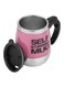 Stirring Printed Coffee Mug With Lid Pink/Silver/Black