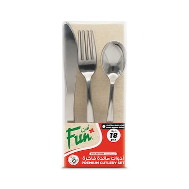 Fun Cutlery Set Silver 18 PCS