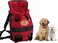 KASTWAVE Pet Front Carrier Bag, Convenient Hands Free Adjustable Pet Dog/Cat Carrier Backpack Double Shoulder Bag for Walking Hiking Shopping Bike and Motorcycle (S (28 * 18 cm), Red)