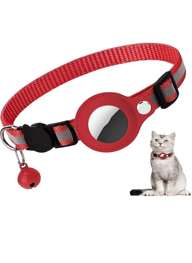 SWIUKPHE Cat Collar, Refective Kitten Cat Collar with Bell Holder for Girl Boy Cats - Lightweight, Comfortable, and Secure for Cats and Dogs (red)