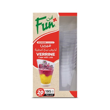 فان فيرين أكواب كريستالية عالية مع غطاء - شفاف 195 ملل 20 قطعة