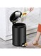 Steel Trash Can, Round Hands Free Garbage Can with Foot Pedal and Soft-Close Lid, Smudge Resistant Pedal Bin for Kitchen Living Room Bathroom Office and Hotel, L1101 (C, 12L)