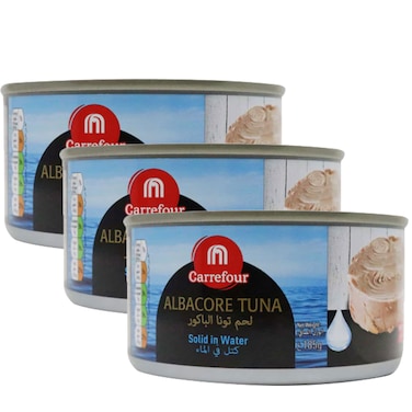 Carrefour Selection Albacore Tuna In Water 185g Pack of 3