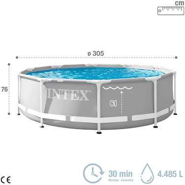 Intex Prism Frame Pool 26702, Grey, 305x76cm