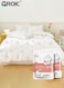 Disposable Bed Sheets with Flat Sheet,Quilt Cover,and 2 pillow cases,Disposable Fitted Travel Bedding Cover for Hotel, Sheet Quilt and Pillowcase