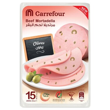 Carrefour Olives Beef Mortadella, 200g