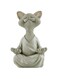 Oasisgalore Whimsical Grey Cat Buddha Figurine Meditation Yoga Decor - Happy Cat Collection - Cat Lover Gifts, Yoga Gifts, Meditation Gifts, Zen Namaste Decor Gifts