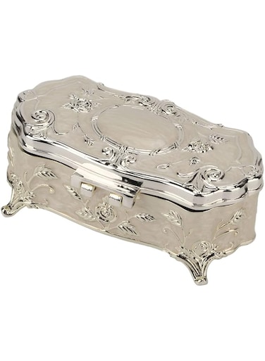 Vintage Jewelry Box Organizer Metal Trinket Jewelry Decorative Box for Rings Earrings Necklace Retro Style Small for Wedding