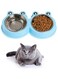 Mumoo Bear Pet Cat Dish Blue,Multi Purpose Pet Feeding Bowl,Fashion Double Dog Bowls,Frog Cat Feeding Bowl,Tilted Pet Feeding Bowl,Non Slip Cat Bowl,Big Eyed Frog Cartoon Design,Suitable For Cats,Dogs