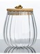 700 ML Borosilicate Glass Food Storage Jar With Airtight Bamboo Lid and Metal Handle, To Store Tea, Coffee Beans, Candy, Spices, Biscuits etc, Oval Shape