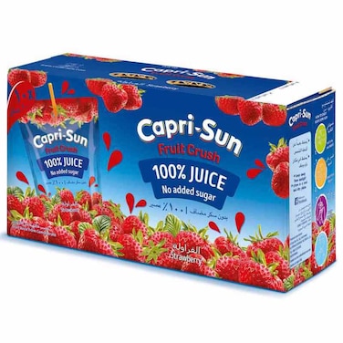 Capri-Sun Fruit Crush Strawberry 100% Juice, 200ml, Pack of 10