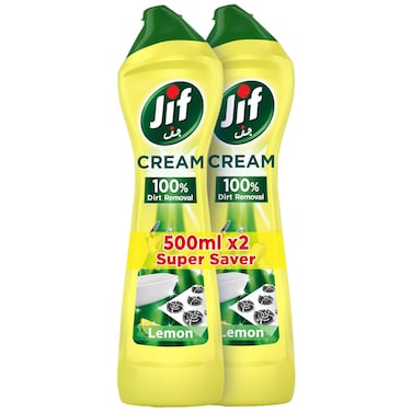 JIF Cream Cleaner With Micro Crystals Technology Lemon 500ml Pack of 2